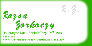 rozsa zorkoczy business card